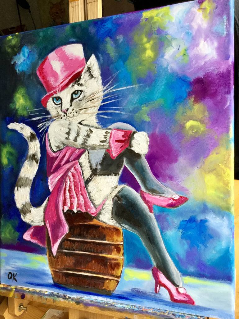 Original Cats Painting by Olga Koval