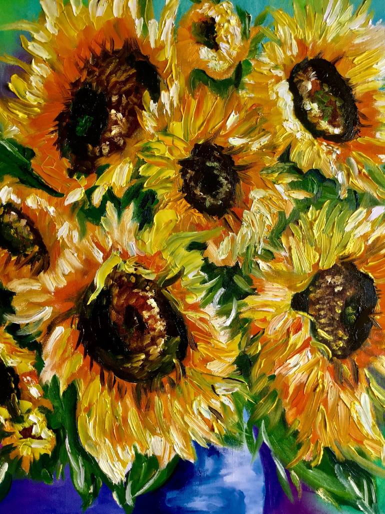 Original Expressionism Floral Painting by Olga Koval