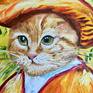 Satisfied Cat in a straw hat, inspired by Van Gogh self-portrait in a hat 
I have done one of them for cats lovers in oil paint on canvas.
Ready to hang. 
Signed on the front 
I created this painting using fine artist oil paints which will not fade when they get exposed to UV light Painting continues around the edges of the canvas giving a very contemporary style although it can be framed if you wish
This work is sold unframed and shipped in cardboard box which is very secure for shipping canvases.