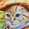 Satisfied Cat in a straw hat, inspired by Van Gogh self-portrait in a hat 
I have done one of them for cats lovers in oil paint on canvas.
Ready to hang. 
Signed on the front 
I created this painting using fine artist oil paints which will not fade when they get exposed to UV light Painting continues around the edges of the canvas giving a very contemporary style although it can be framed if you wish
This work is sold unframed and shipped in cardboard box which is very secure for shipping canvases.