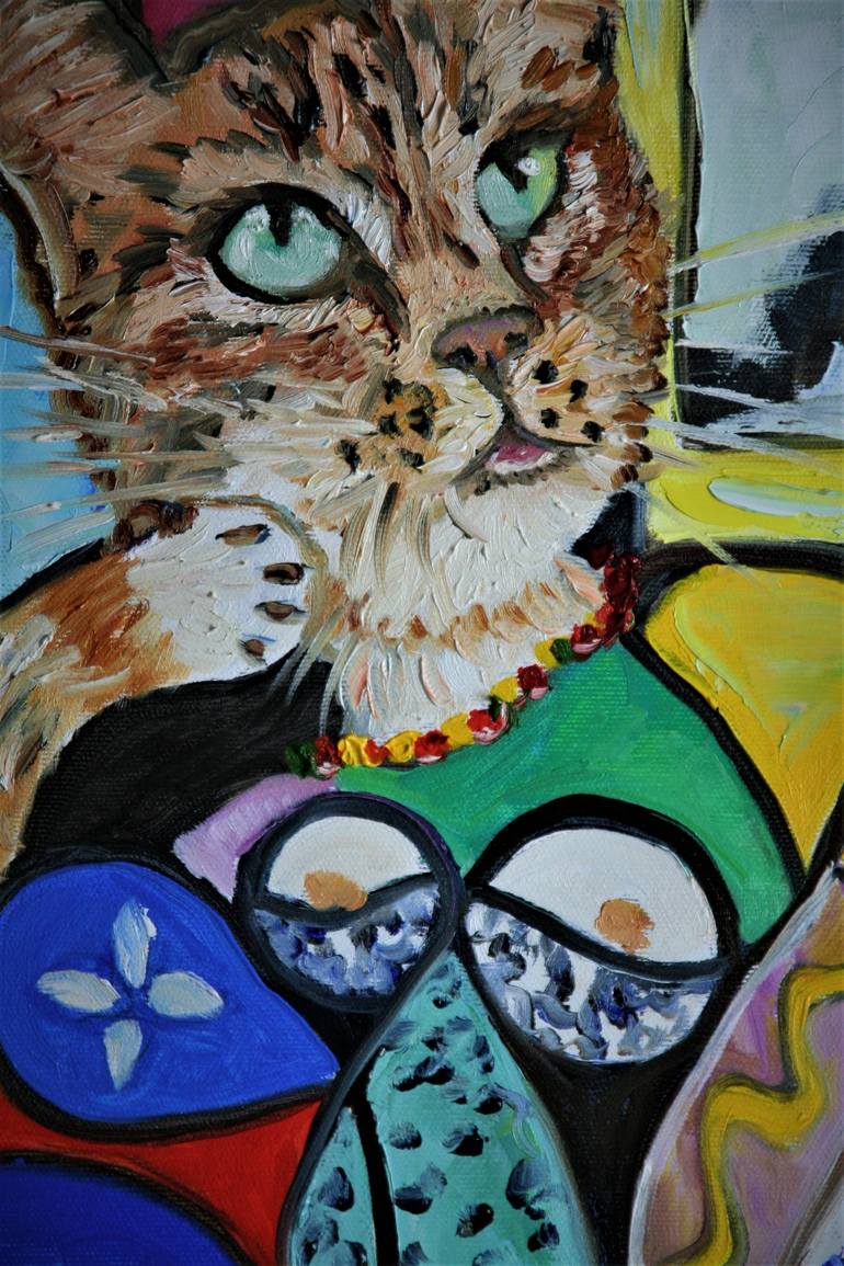 Original Modern Cats Painting by Olga Koval