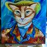Serious Cat in a hat, inspired by Van Gogh self-portrait in a hat
I have done one of them for cats lovers in oil paint on canvas.
Ready to hang.
Signed on the front
I created this painting using fine artist oil paints which will not fade when they get exposed to UV light Painting continues around the edges of the canvas giving a very contemporary style although it can be framed if you wish
This work is sold unframed and shipped in cardboard box which is very secure for shipping canvases.