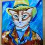 Serious Cat in a hat, inspired by Van Gogh self-portrait in a hat
I have done one of them for cats lovers in oil paint on canvas.
Ready to hang.
Signed on the front
I created this painting using fine artist oil paints which will not fade when they get exposed to UV light Painting continues around the edges of the canvas giving a very contemporary style although it can be framed if you wish
This work is sold unframed and shipped in cardboard box which is very secure for shipping canvases.