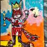 Version of entitled (1982) famous painting ”by Jean-Michel Basquiat with a RED CAT WEARING A CROWN
I have done one of them for cats lovers in acrylic on linen canvas .
Ready to hang .
Signed on the front
I created this painting using fine artist acrylic paints which will not fade when they get exposed to UV light Painting continues around the edges of the canvas giving a very contemporary style although it can be framed if you wish
This work is sold unframed and shipped in cardboard box which is very secure for shipping canvases.