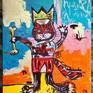 Version of entitled (1982) famous painting ”by Jean-Michel Basquiat with a RED CAT WEARING A CROWN
I have done one of them for cats lovers in acrylic on linen canvas .
Ready to hang .
Signed on the front
I created this painting using fine artist acrylic paints which will not fade when they get exposed to UV light Painting continues around the edges of the canvas giving a very contemporary style although it can be framed if you wish
This work is sold unframed and shipped in cardboard box which is very secure for shipping canvases.