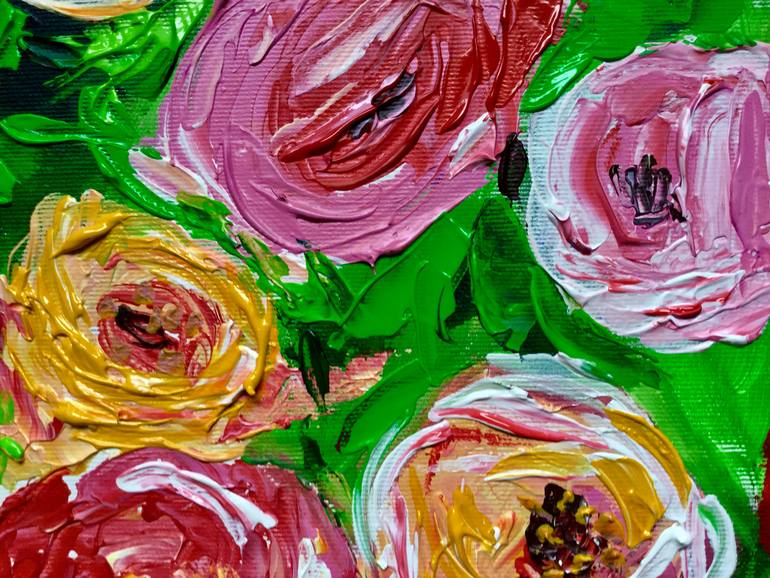 Original Abstract Floral Painting by Olga Koval