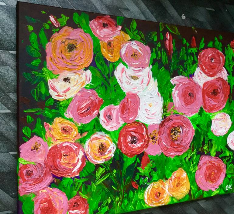 Original Abstract Floral Painting by Olga Koval