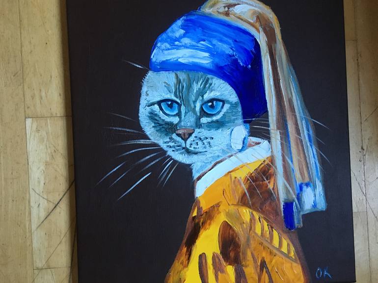 Original Cats Painting by Olga Koval