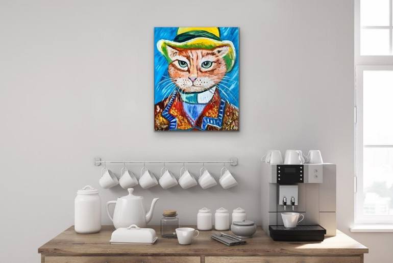 Original Cats Painting by Olga Koval