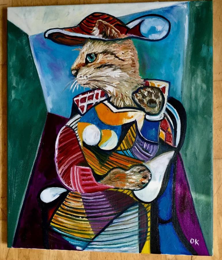 Original Cats Painting by Olga Koval