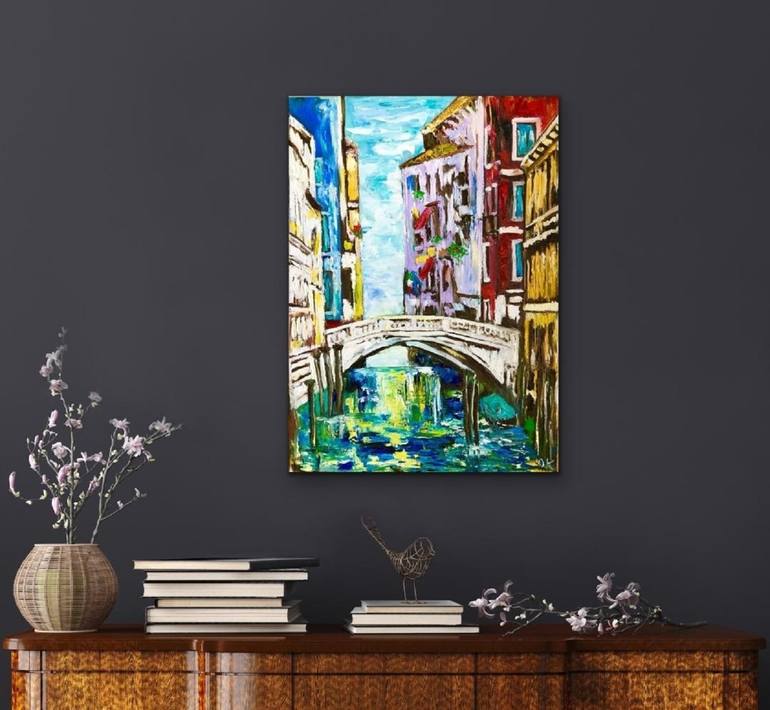 Original Abstract Cities Painting by Olga Koval