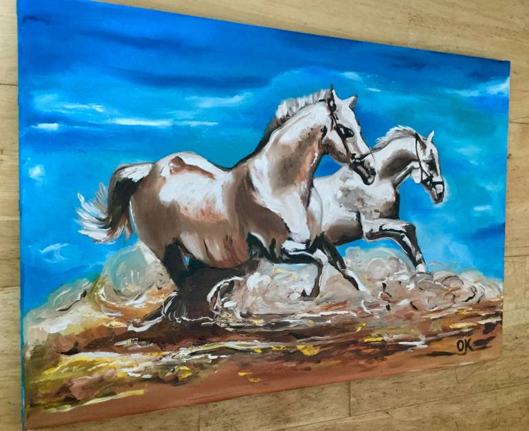 Original Expressionism Horse Painting by Olga Koval