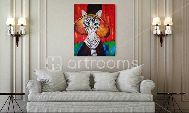 Original Impressionism Cats Painting by Olga Koval