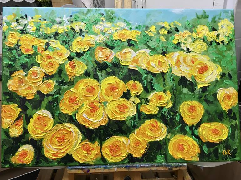 Original Impressionism Floral Painting by Olga Koval