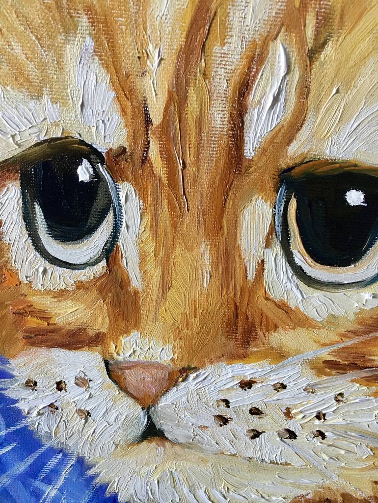 Original Impressionism Cats Painting by Olga Koval