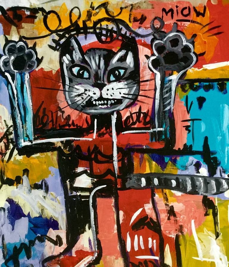 Original Abstract Cats Painting by Olga Koval