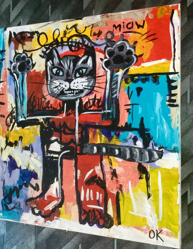 Original Abstract Cats Painting by Olga Koval