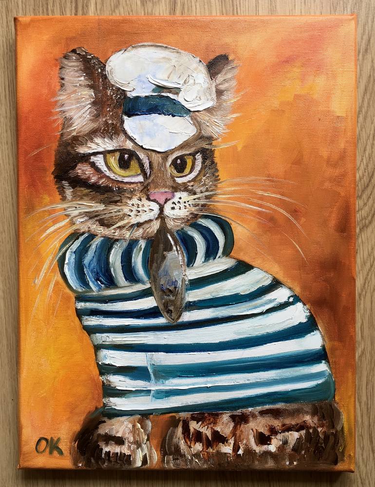 Original Cats Painting by Olga Koval