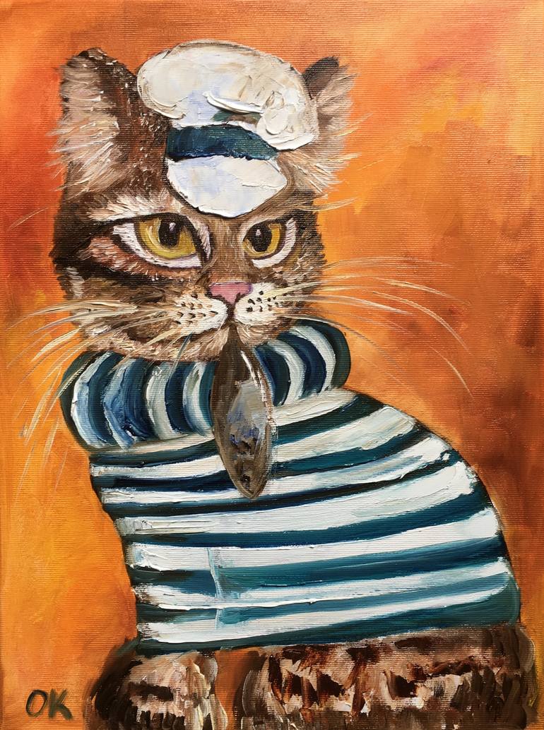 Original Cats Painting by Olga Koval