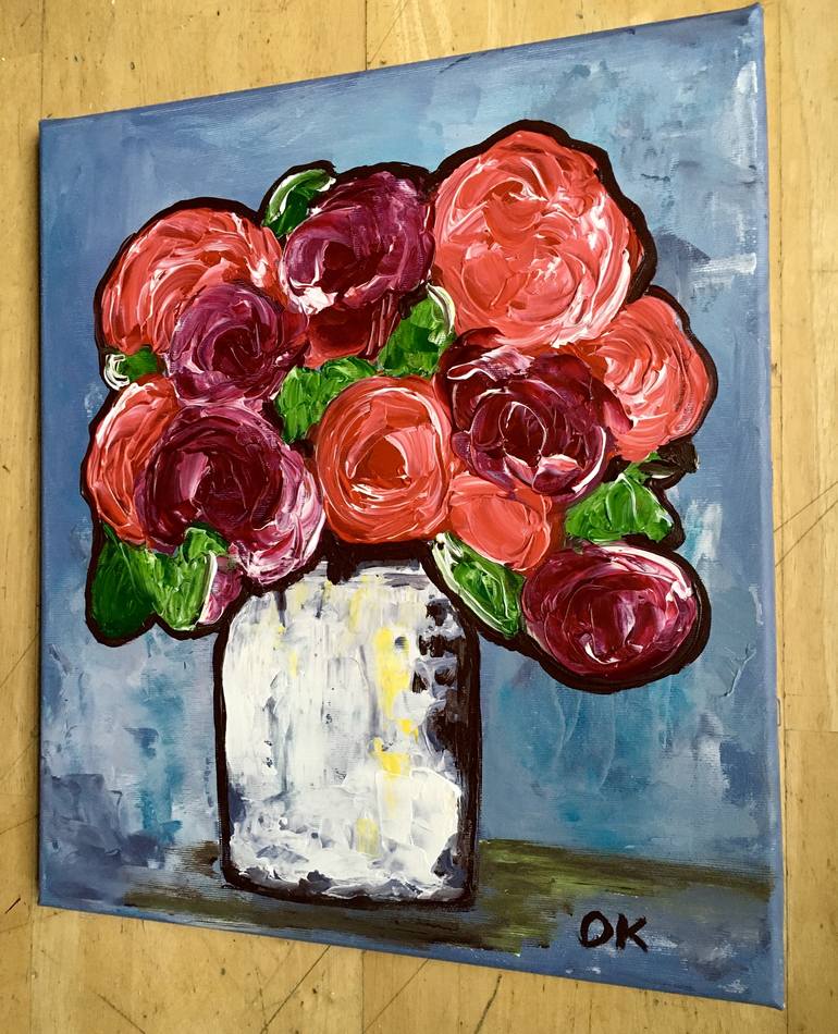 Original Floral Painting by Olga Koval