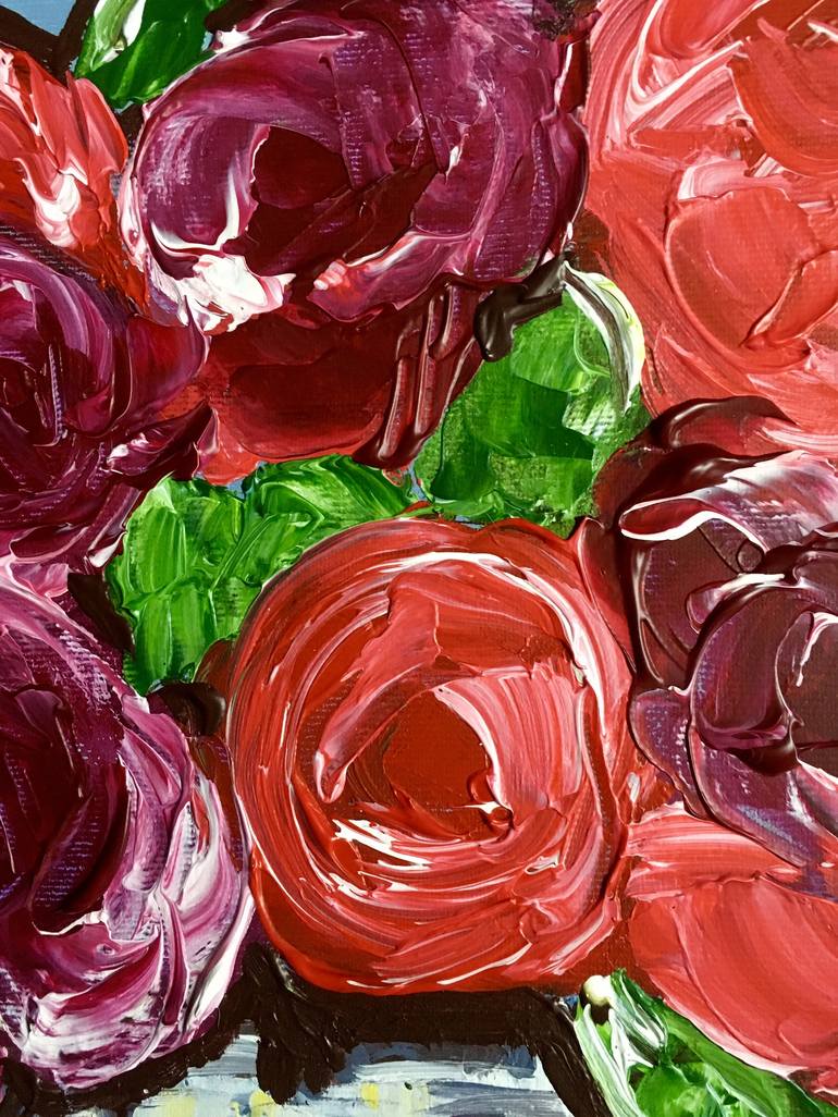 Original Abstract Floral Painting by Olga Koval