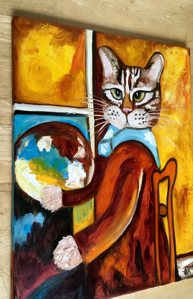 Original Cats Painting by Olga Koval