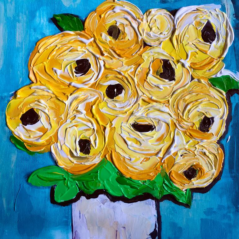Original Abstract Expressionism Floral Painting by Olga Koval