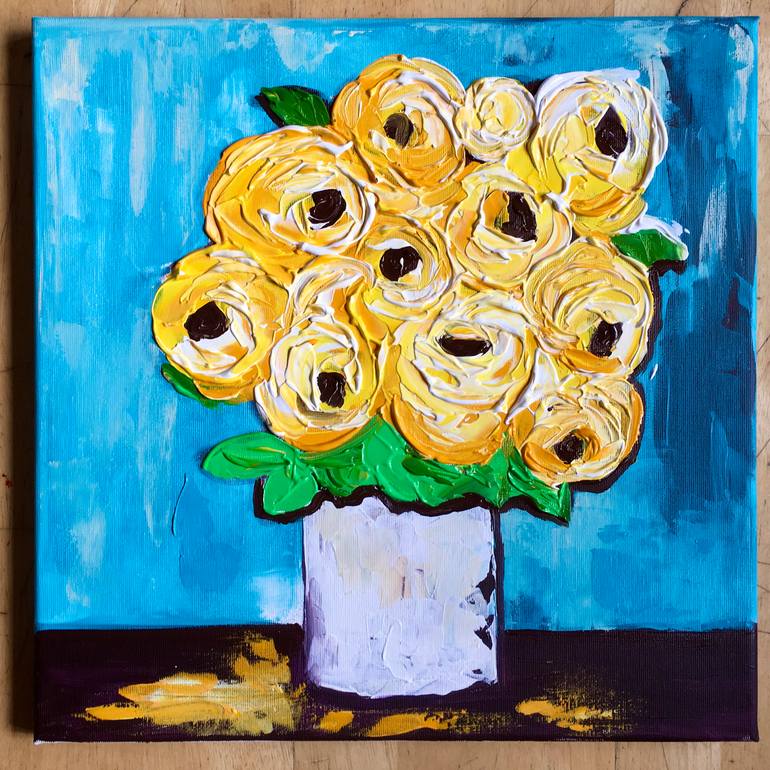 Original Abstract Expressionism Floral Painting by Olga Koval