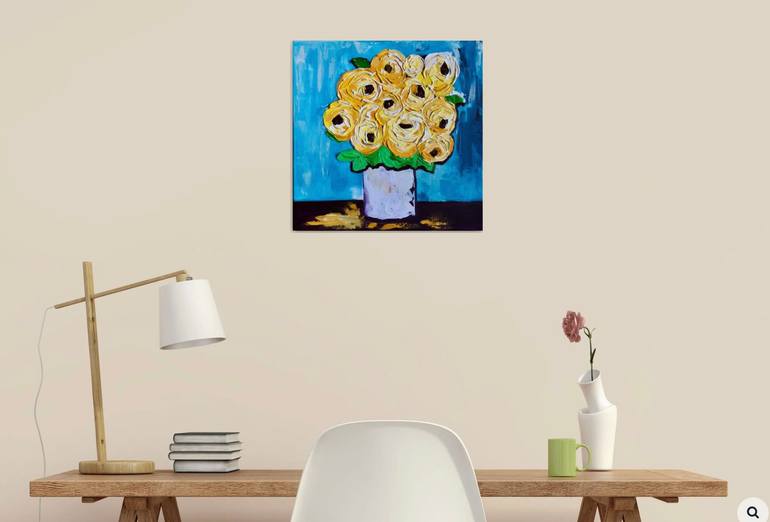 Original Abstract Expressionism Floral Painting by Olga Koval