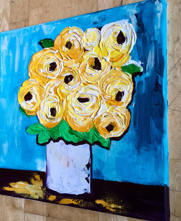 Original Abstract Expressionism Floral Painting by Olga Koval