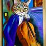 Version of famous portrait of Amedeo Modigliani “The cellist” with a Cat 
I have done one of them for cats lovers in oil on canvas. 
Signed on the front 
I created this painting using fine artist oil paints which will not fade when they get exposed to UV light Painting continues around the edges of the deep wooden box canvas giving a very contemporary style although it can be framed if you wish
This work is sold unframed and shipped in cardboard box which is very secure for shipping canvases
