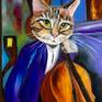 Version of famous portrait of Amedeo Modigliani “The cellist” with a Cat 
I have done one of them for cats lovers in oil on canvas. 
Signed on the front 
I created this painting using fine artist oil paints which will not fade when they get exposed to UV light Painting continues around the edges of the deep wooden box canvas giving a very contemporary style although it can be framed if you wish
This work is sold unframed and shipped in cardboard box which is very secure for shipping canvases