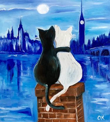 Print of Cats Paintings by Olga Koval