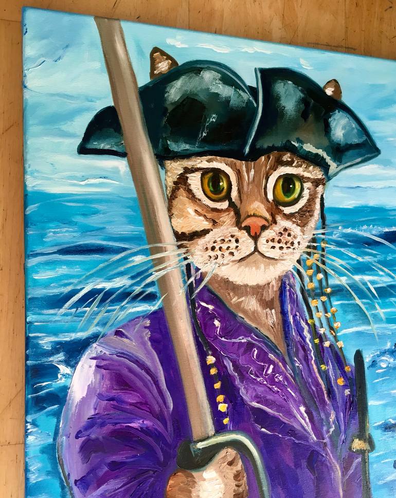 Original Abstract Expressionism Cats Painting by Olga Koval