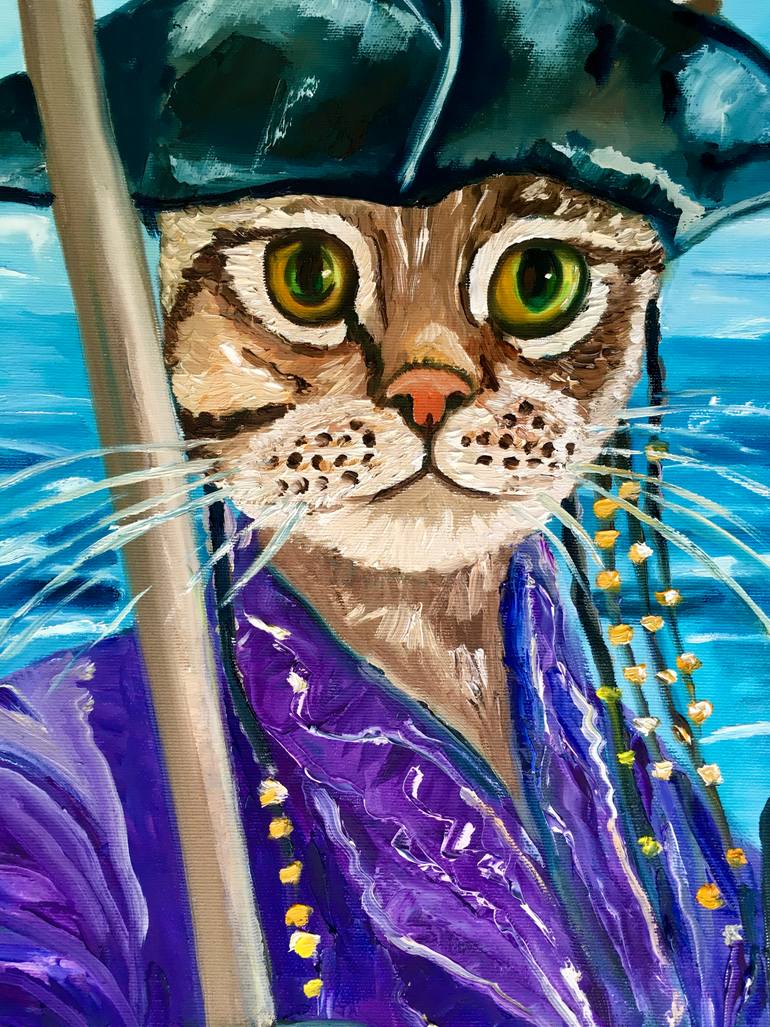 Original Abstract Expressionism Cats Painting by Olga Koval