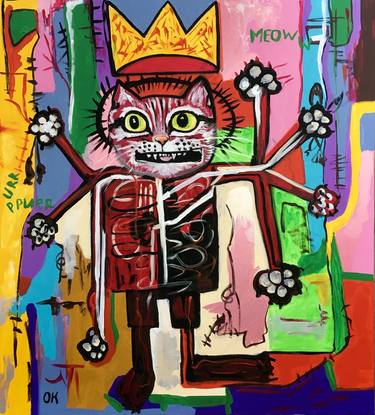 KING TROY THE CAT, MULTI-ARMED, MULTITASKING, INSPIRED BY BASQUIAT AND INDIAN CULTURE, SOLVING THE PROBLEMS OF THE MODERN RAPIDLY CHANGING WORLD IN PA thumb