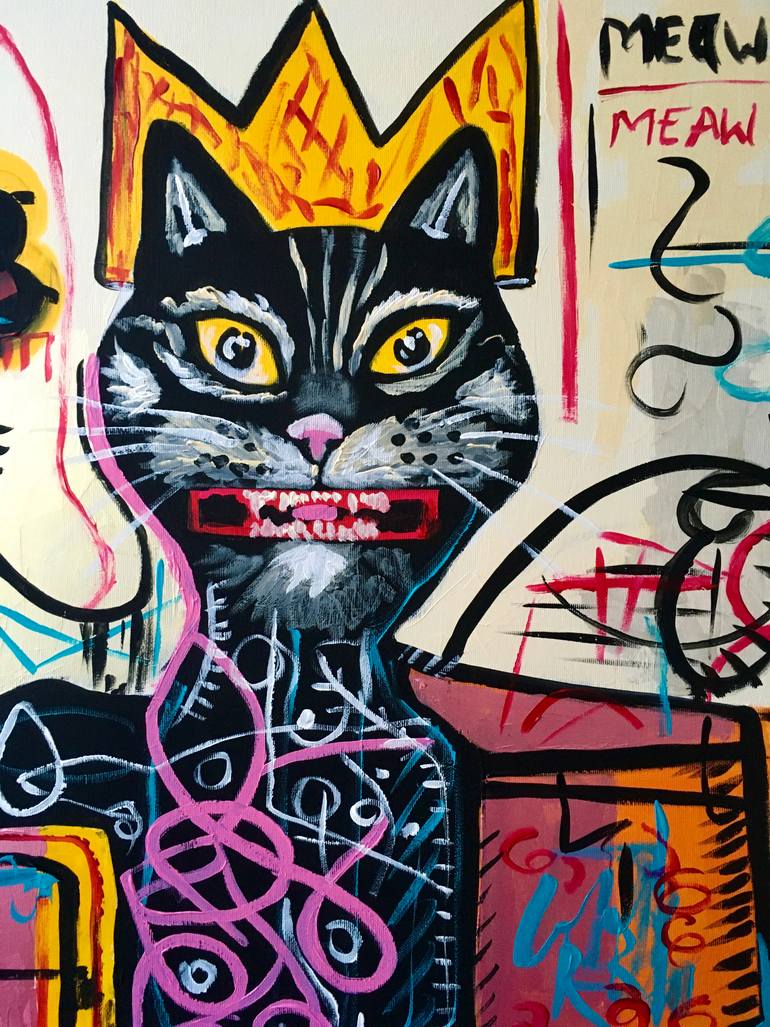 Original Abstract Cats Painting by Olga Koval