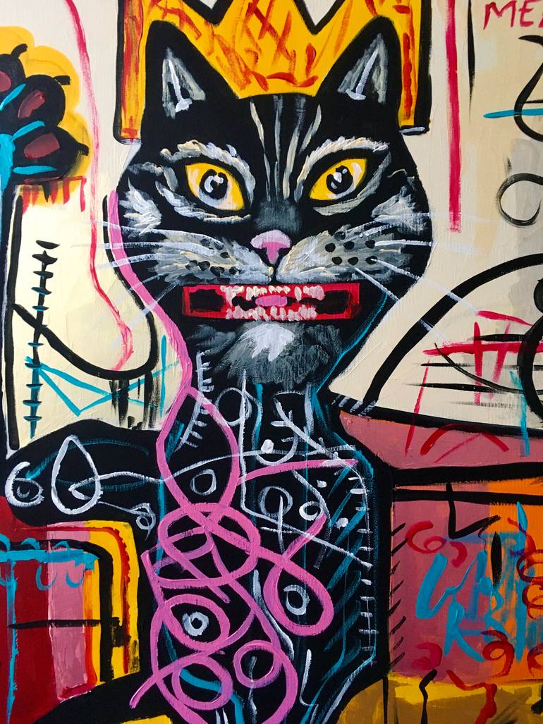 Original Abstract Cats Painting by Olga Koval