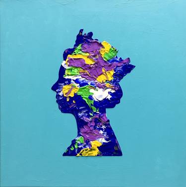 Her Majesty Queen Elizabeth II,  #77, abstract portrait on canvas thumb