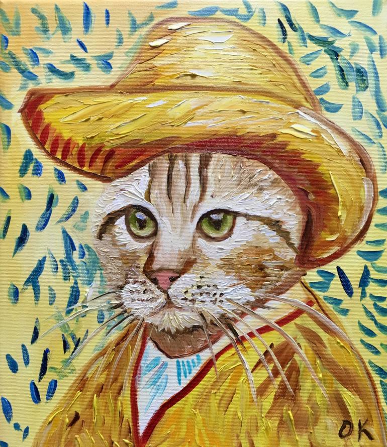 Cat Vincent Van Gogh Painting By Olga Koval 