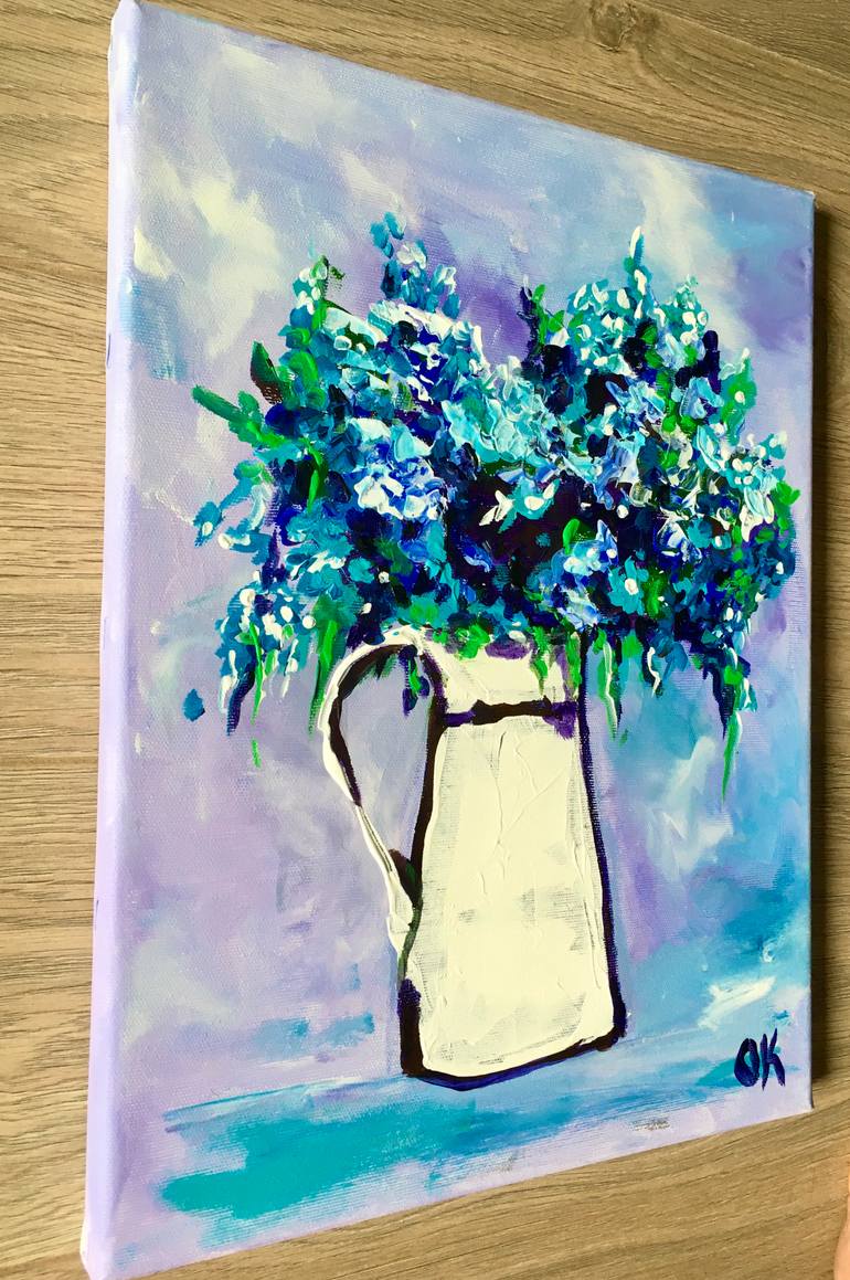 Original Impressionism Floral Painting by Olga Koval