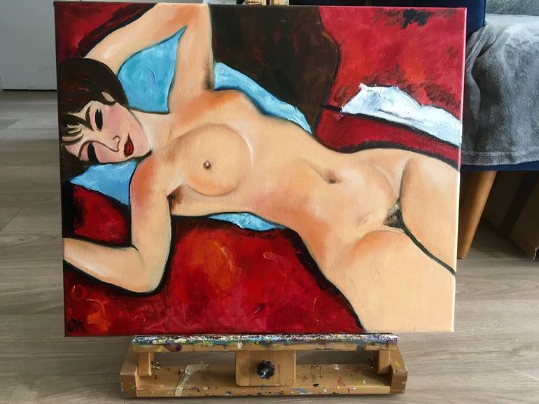 Original Expressionism Nude Painting by Olga Koval