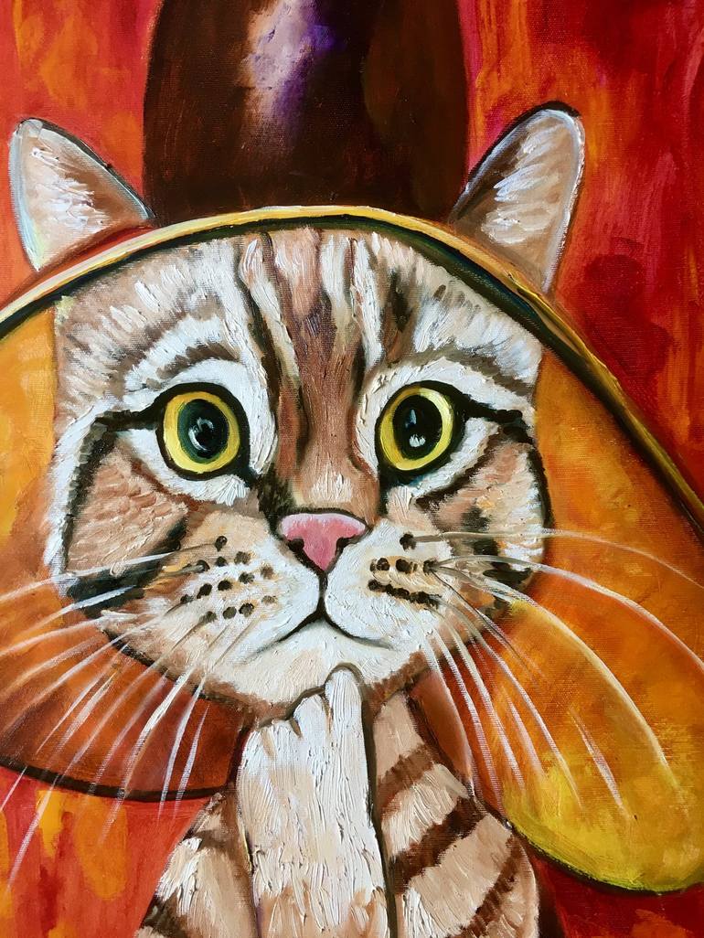 Original Expressionism Cats Painting by Olga Koval
