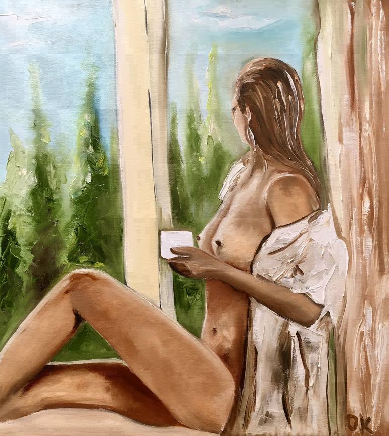 Original Impressionism Nude Painting by Olga Koval