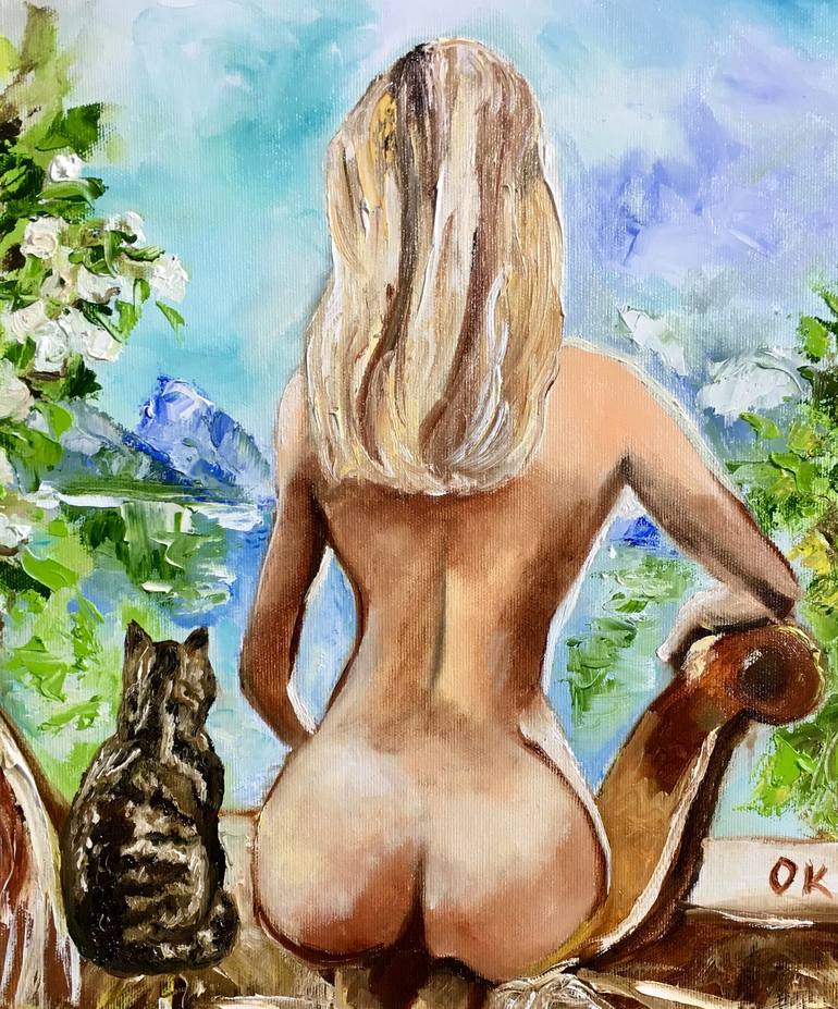 Original Impressionism Nude Painting by Olga Koval