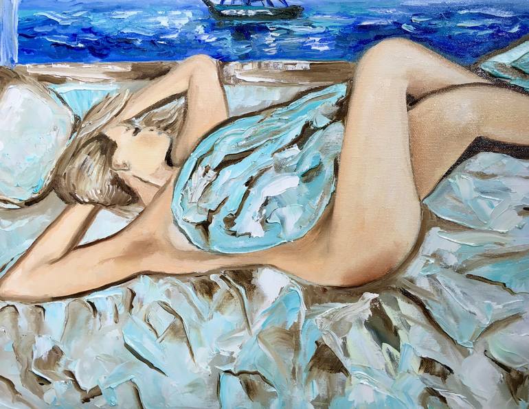 Original Impressionism Nude Painting by Olga Koval