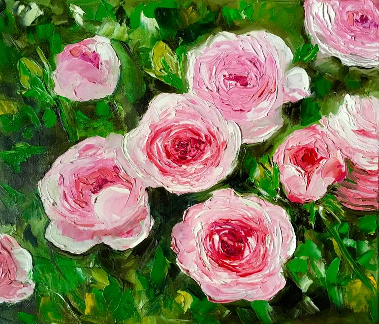 Original Art Deco Floral Painting by Olga Koval