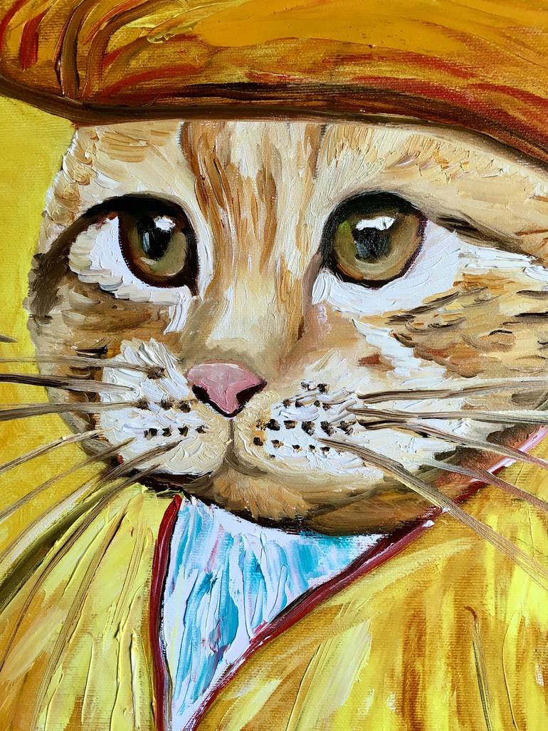 Original Impressionism Cats Painting by Olga Koval