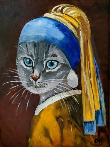 Print of Fine Art Cats Paintings by Olga Koval