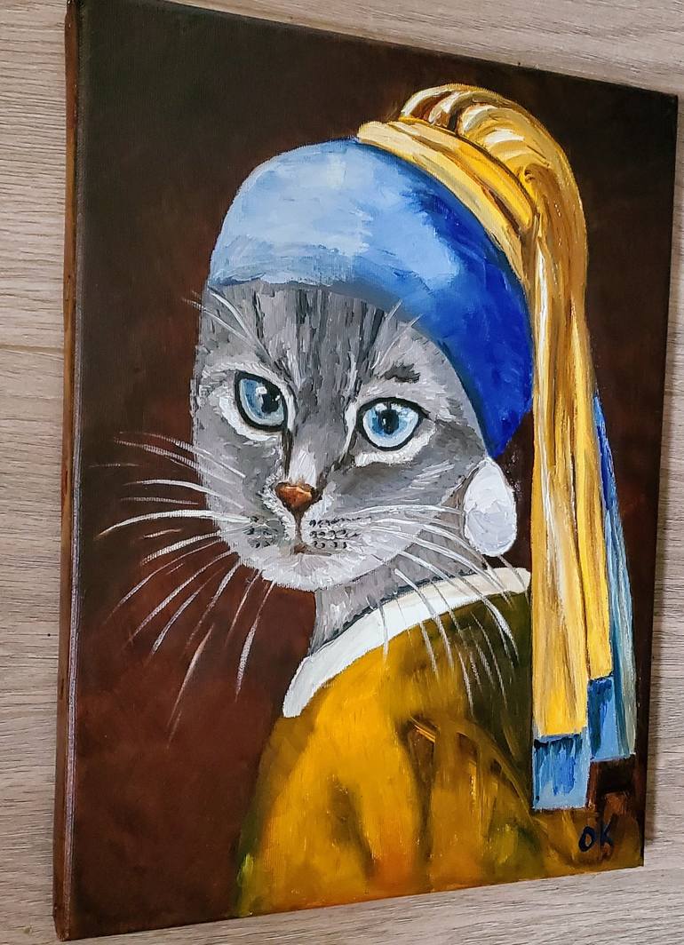 Original Contemporary Cats Painting by Olga Koval